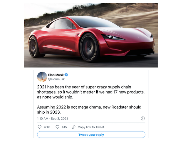 【終於到你喇！】Tesla Roadster延遲一年交車