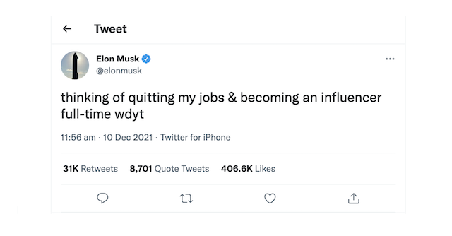【大家點睇？】Elon Musk想辭職轉做KOL